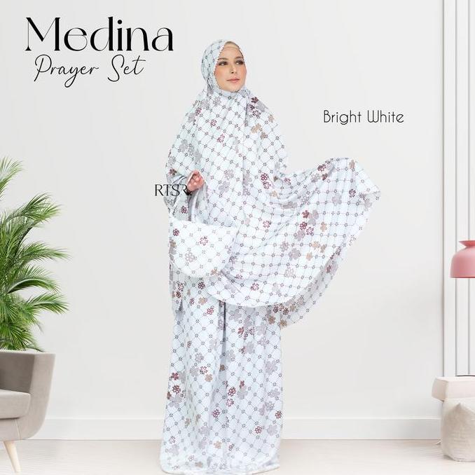 Syukron- Medina Prayer Set/ Mukena Dewasa / Mukena Motif Atasan Bawahan