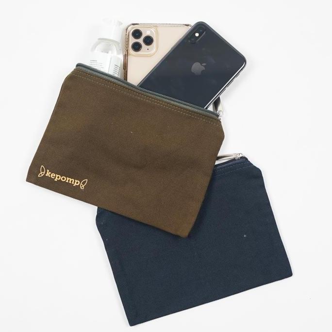 Ykyk- Kepomp Pouch Zipper Canvas Polos Kecil ( Dompet Resleting Kanvas )