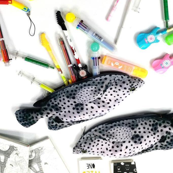 Tempat Pensil Ikan Kerapu Bebek Tikus Totol Cromileptes Altivelis Shrelo Untuk yang Hobby Mancing Kr