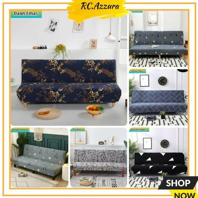 Promo COVER SOFA BED INFORMA ELASTIS SARUNG SOFA IMPORT MOTIF STRETCH Diskon