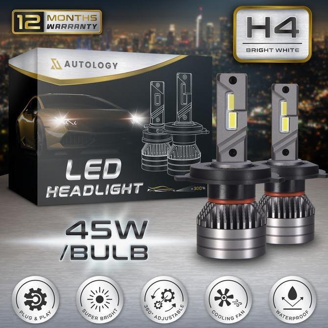 PROMO - Autology LED H4 45W | Lampu Utama Mobil Bohlam Headlamp 45 Watt | Lampu Mobil | Lampu LED Mo