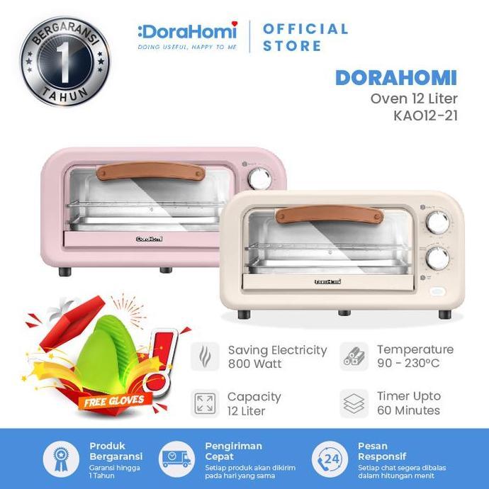 TERMURAH - (COD) Dorahomi Oven listrik low watt electric Alat Pemanggang 12 Liter 800 Watt Pemanas A