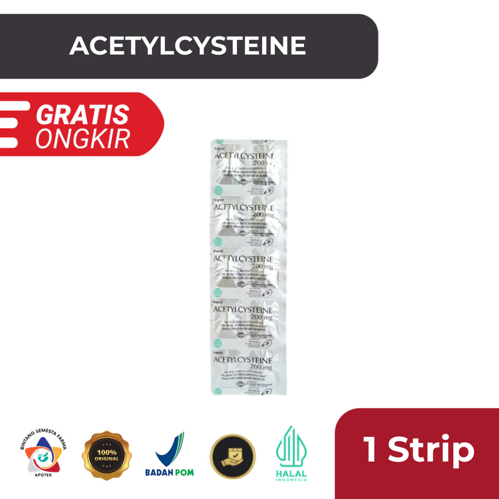 Acetylcysteine Indofarma 200mg Pengencer Dahak 1 Strip 10 Kapsul