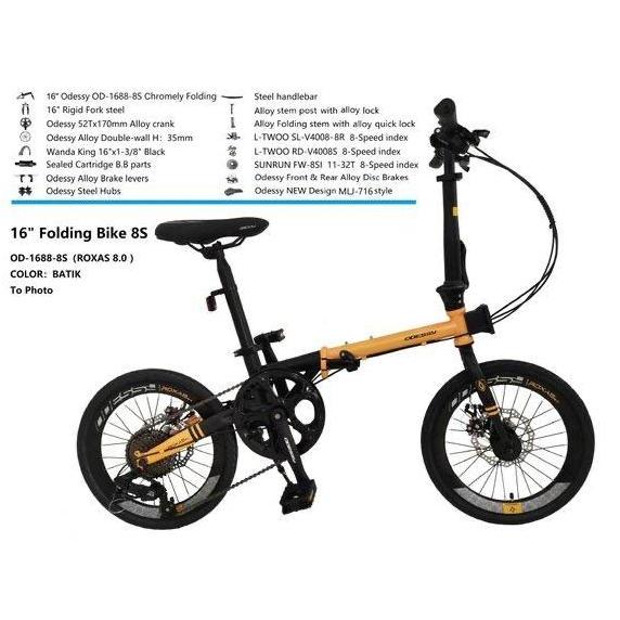 Terlaris Sepeda Lipat Folding Bike 16 Odessy Roxas