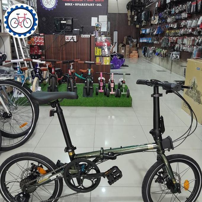 Terlaris Sepeda Lipat Element Troy 16Inch 8Speed Edisi Stripline Chameleon Black Dan Green