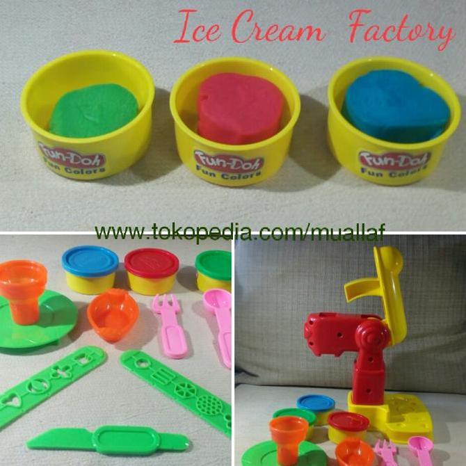 Mainan Anak Lilin Fun-Doh Play-Doh ICE CREAM FACTORY Set Fan-Doh