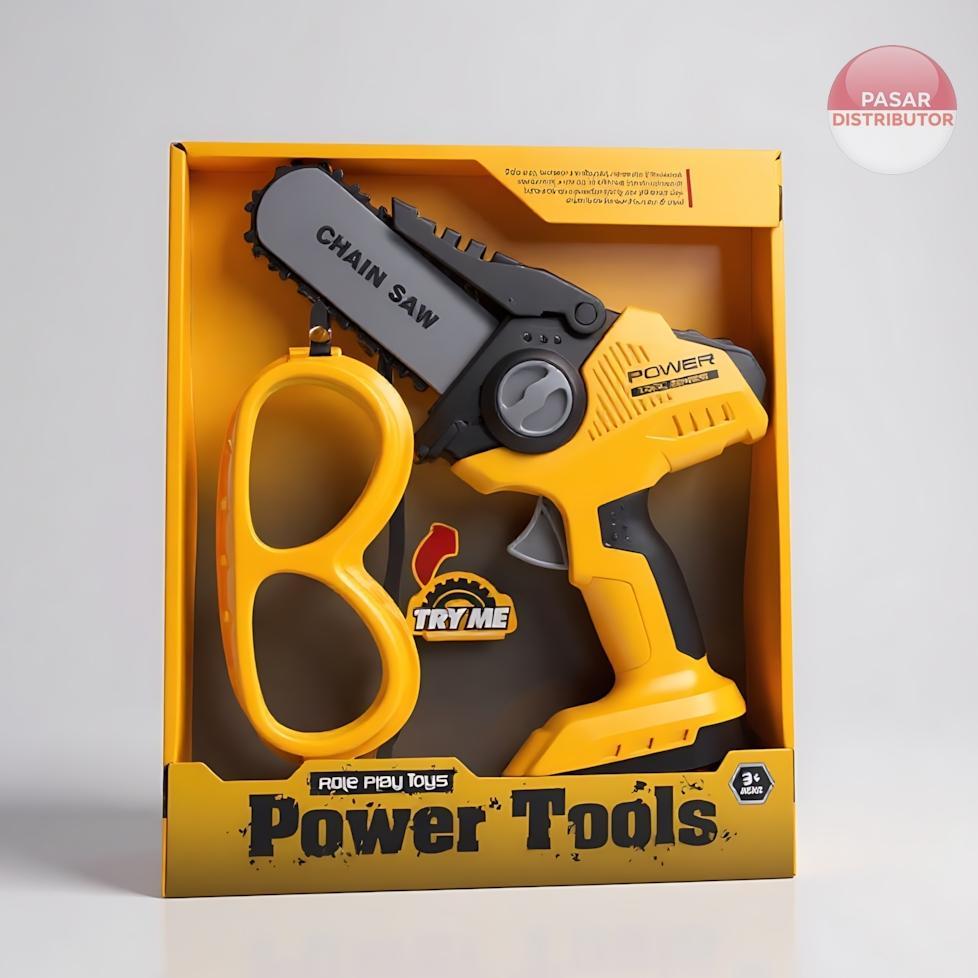 Gergaji Mesin Mainan Dengan Suara Untuk Anak Edukasi Alat Pertukangan Aman