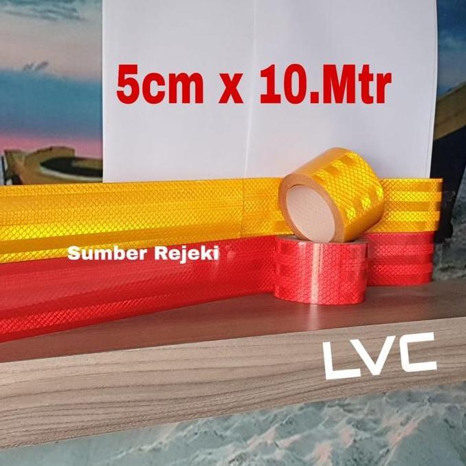 SIAPKIRIM Reflectiv Stiker Safety Buat Mobil Box 5cmx10.M Yellow READY STOCK