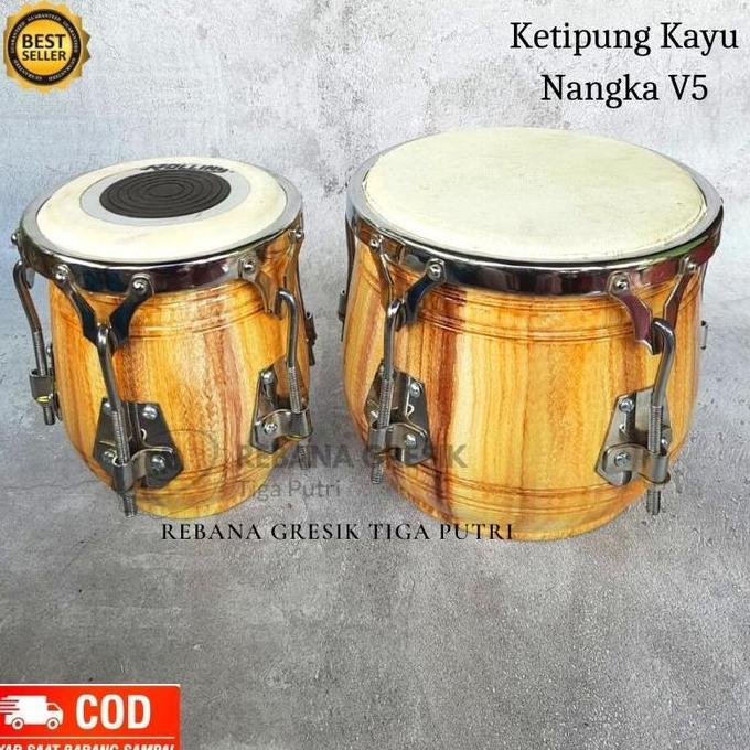 Ketipung Kendang Satu Set Kayu Nangka Kendang Dangdut Gendang Dangdut