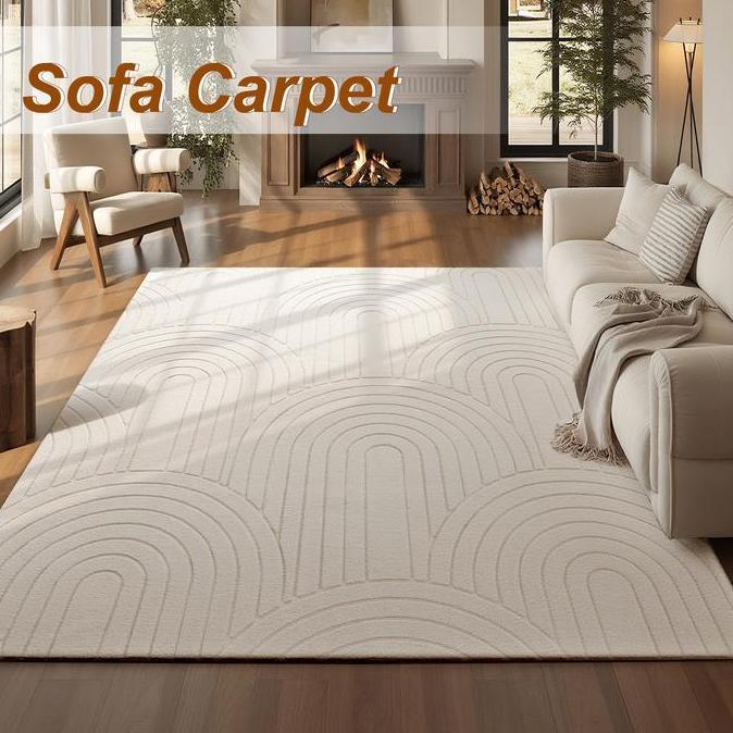 SANHOME Karpet Bulu Nyaman (Kaki Kosong Nyaman): Dasar Anti-Slip Berkualitas Gaya Minimalis Lembut S