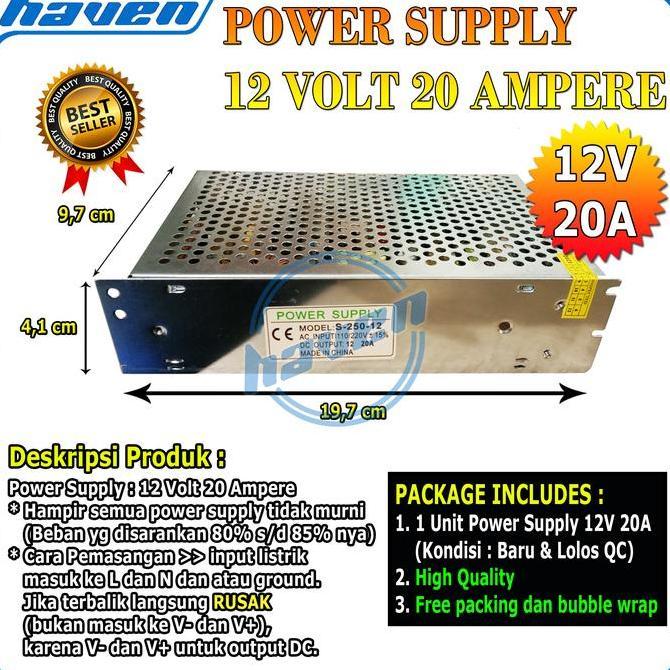 POWER SUPPLY 12V 20A / PSU 12V 20A SWITCHING POWER
