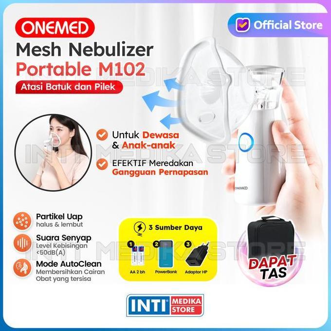 New- Onemed - Nebulizer Portable M102 | Mesh Nebulizer | Alat Terapi Uap Obat