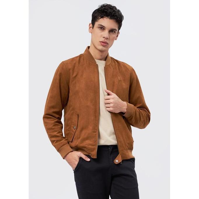 WOOD Regular Fit Bomber Jacket 2-JKXLXC224L099 Almond