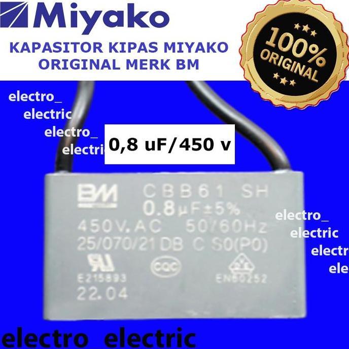 Kapasitor Kipas Angin Miyako - Capasitor 1,5 uf Kipas Miyako - Kapasitor BM Original TERBARU