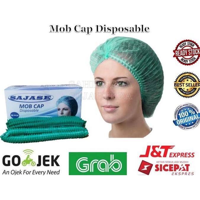 New- Hair Cap Medis Eco Green Hairnet Disposable Nurse Cap Mobcap Eco Green