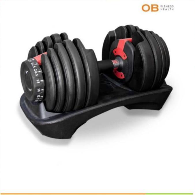Adjustable Dumbell 24 Kg OB FIT untuk Gym Fitness