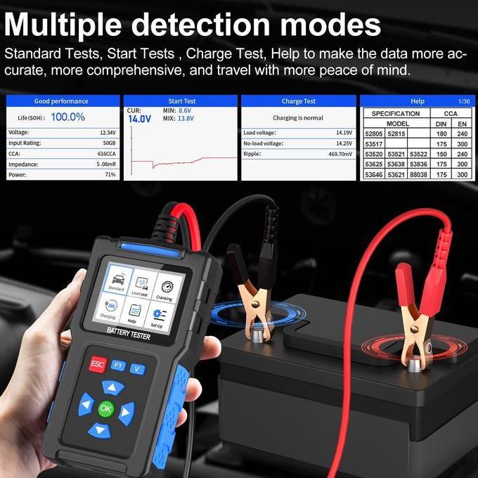 Mellow- Battery Tester Digital Print Te St Aki Detektor Baterai Multi Language