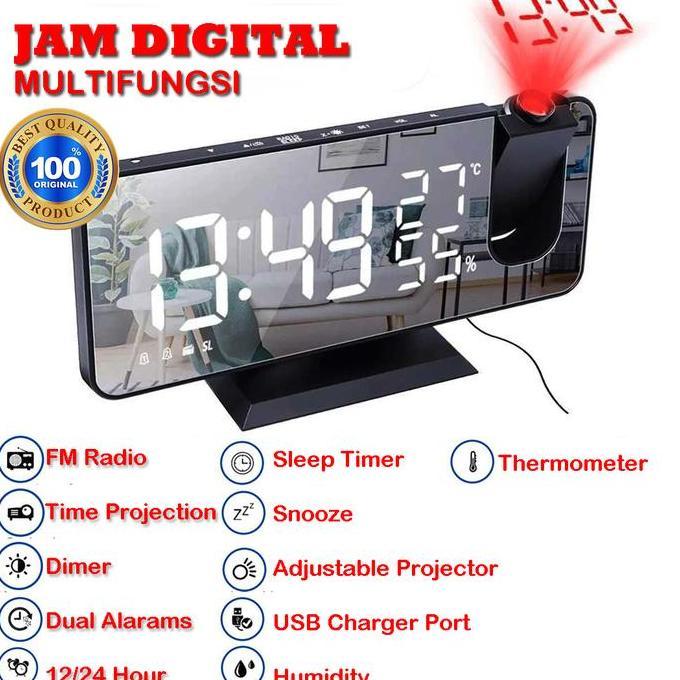 Promo Jam Digital Meja USB Digital Clock Alarm Weker Modern FM Radio Diskon