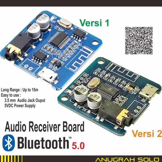 Fuxc- Bluetooth Audio Receiver Modul Bluetooth Receiver 5.0 Pcb Biru