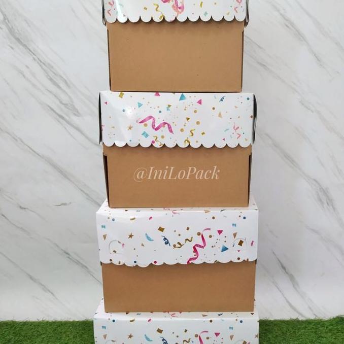 New- [5Pcs] Dus Tart Party X22X20 / Box Kue 22 Cm / Dus Tart 22 Cm
