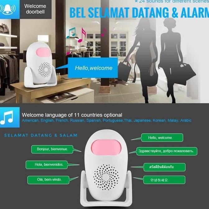 Scrt- Kerui M120 Bel Toko Alarm Selamat Datang Dengan Sensor Gerak Remote 11 Bahasa Pilihan Untuk Pa