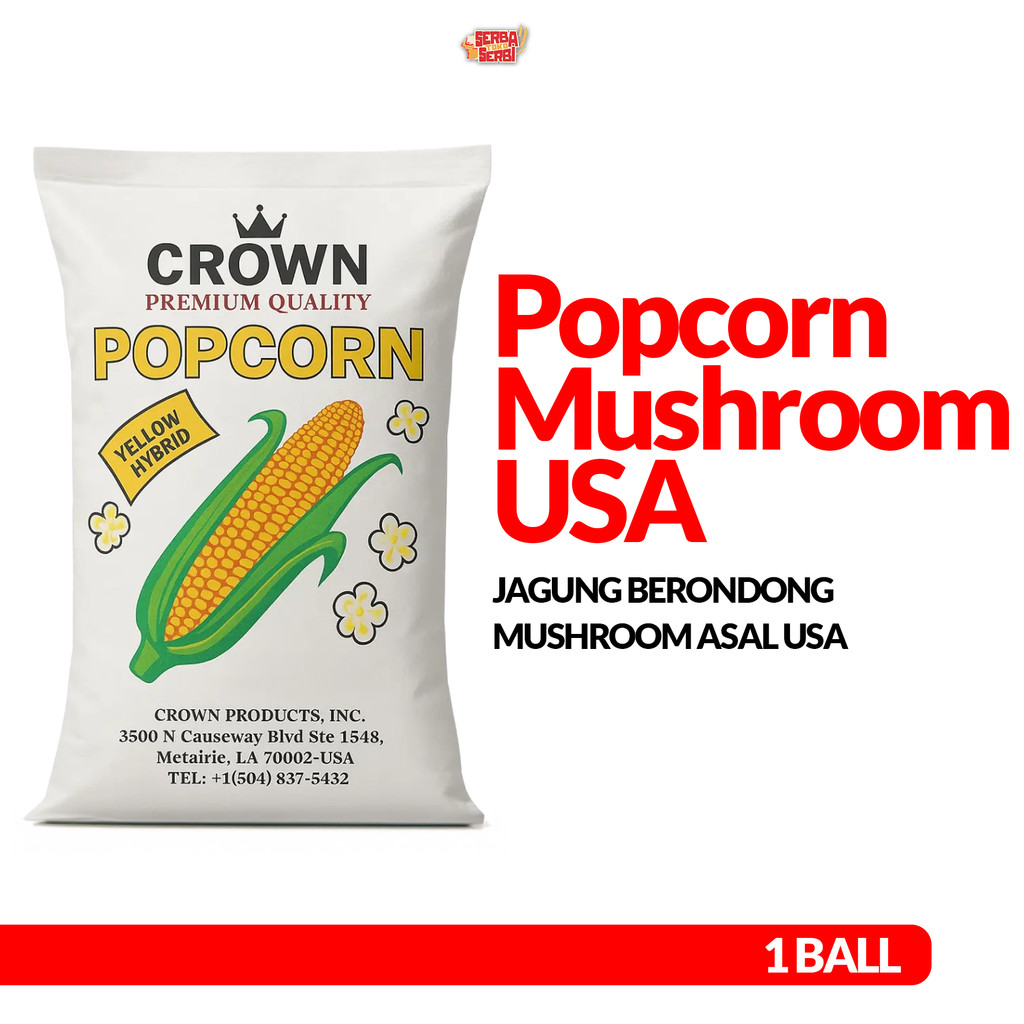 CROWN USA Popcorn Kernel Mushroom 1 ball - Premium