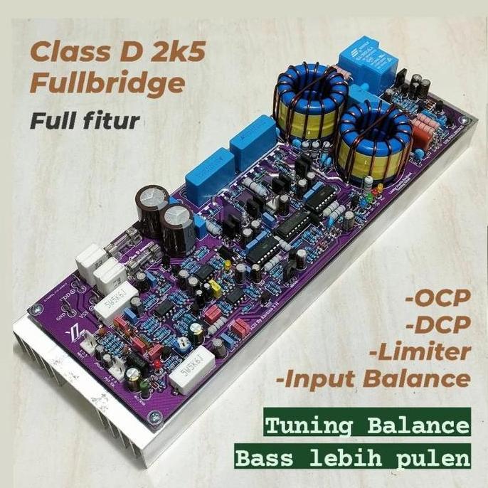 CLASS D D2K5 FULLBRIDGE DOBEL FEEDBACK + LIMITER TUNING INBAL DRIVER POWER AMPLIFIER ORIGINAL DAN TE