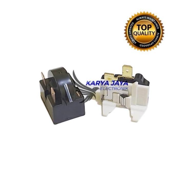 Sks- Relay Ptc 2 Pin Kanan Kulkas L/G 1 Pintu Relay Ptc + Overload Kulkas Model Kulkas 1 Pintu Relay