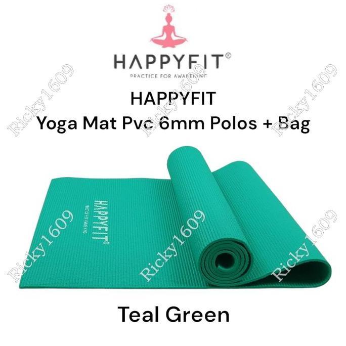 MATRAS YOGA HAPPYFIT 6MM - YOGA MAT PVC HAPPYFIT TEBAL 6MM - BONUS TAS - HAPPYFIT