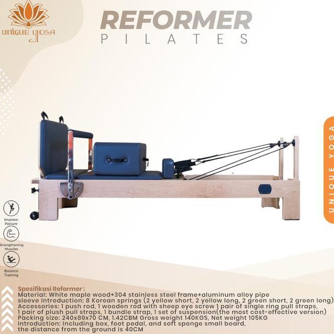 Alat Fitness Pilates Reformer / Yoga Bed/Pilates Bed / Ranjang Pilates / Unique Pilates Foldable Ref