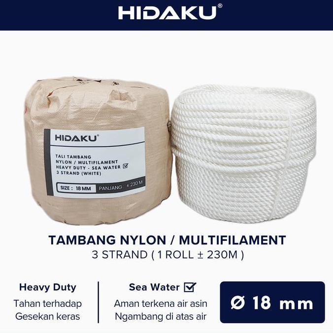 HIDAKU tali tambang nylon 18mm ROLL / tambang nilon 18mm / ROLL