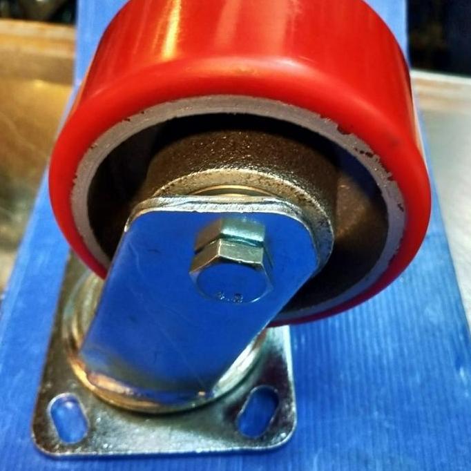 Roda Troli 4-5 inch untuk beban berat.iron caster PU ball bearing.