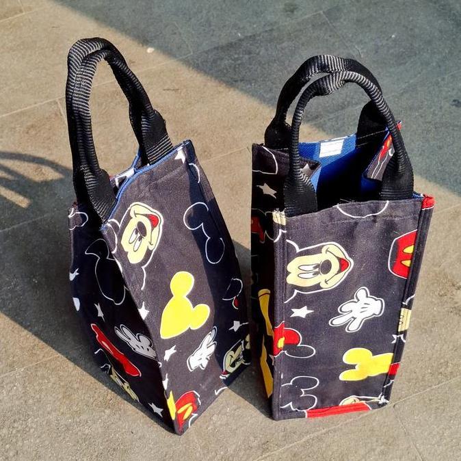 HOT SALE Tas Tumbler Mickey Mouse Ukuran 12 x 12 x 32 Cm - Tas Botol 2 Liter Motif Karakter Lucu