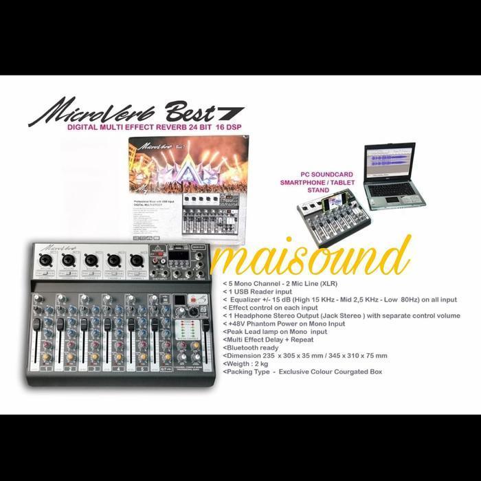 TERLARIS MIXER MICROVERB BEST 7 BISA RECORDING LAPTOP PC MICROVERB BEST7 M7 DSP