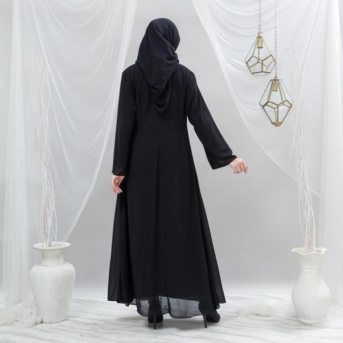 Sakha - Gc 06 Hitam Baju Gamis Putih Wanita Brukat Gamis Putih Ceruti Jumbo Terlaris Baju Lebaran Um