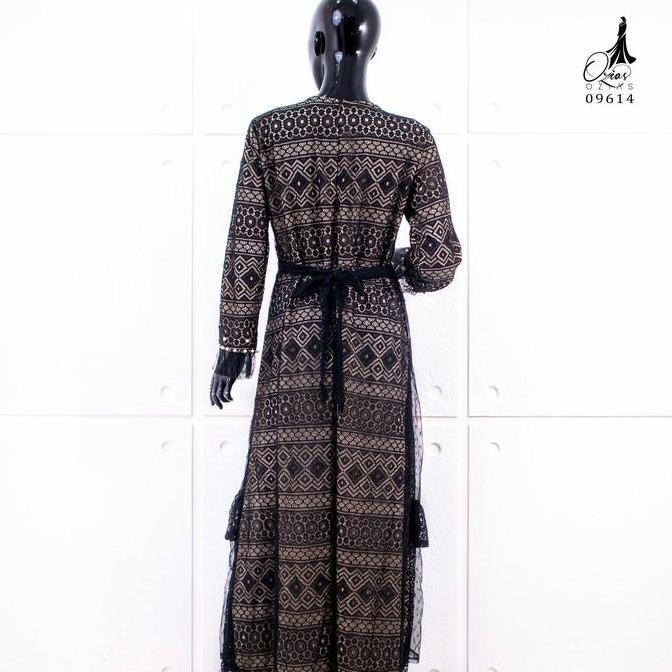 Gamis Ozias Tile Dot 09614 Ld 105 I Gamis Simpel Kondangan I Pesta Muslimah Nyaman Santai