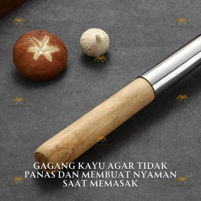 BESTPROMO SPATULA STAINLESS STEEL SUPER JUMBO SOTEL ALAT MASAK SERBAGUNA GAGANG KAYU IRUS SERBAGUNA 