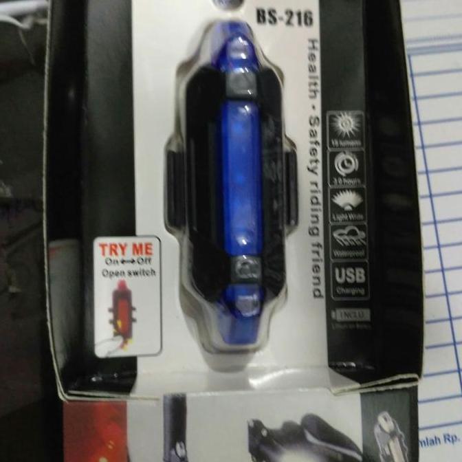 Promo Lampu sepeda USB BS-216 COD