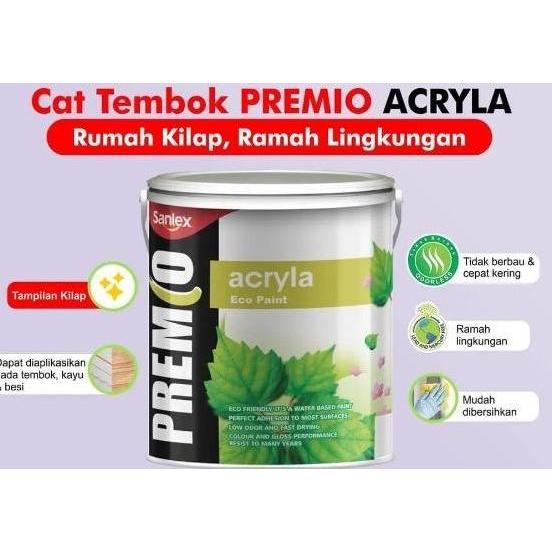 TERMURAH - Premio Acryla Cat Tembok Mengkilap Gloss Premium 2,5 Ltr