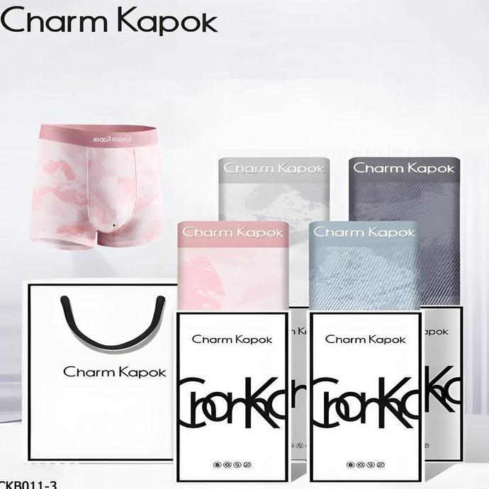 Promo Charm Kapok Celana Dalam Pria Katun nyaman tidak membekas CKB011-3 kolor Boxer Dewasa Bahan Ad