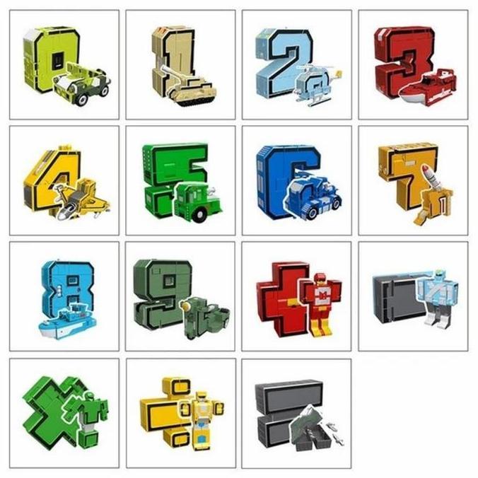 MAINAN ROBOT ANGKA BONGKAR PASANG JADI ROBOT TRANSFORMER KODE 293