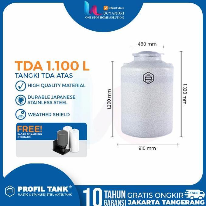 Sale Tangki Air Plastik Profil Tank 1100 Liter Tda