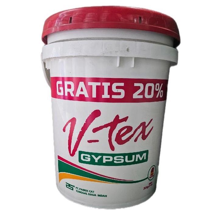 BEBAS ONGKIR - GOSEND ONLY CAT V-TEX GYPSUM 24kg PUTIH Cat Plafon Vtex Gipsum