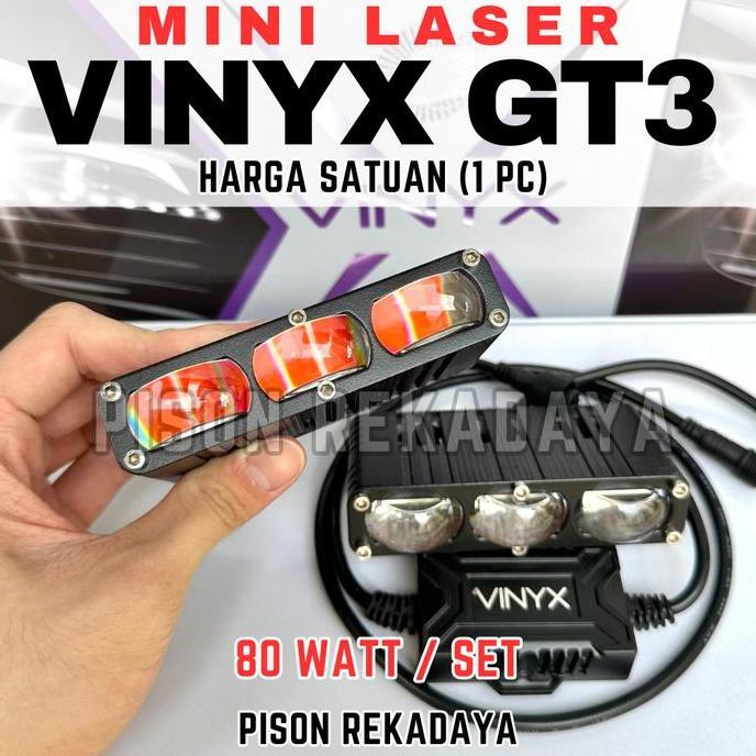 Mini Laser Vinyx GT3 Mini Projie 80 Watt Slim Lampu Tembak Lampu Sorot 3 Mata Mobil Motor