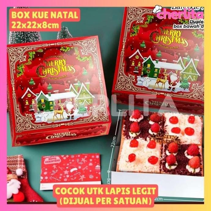 Bestone- Box Dus Natal Christmas Hampers Kotak Brownies Kue Kering