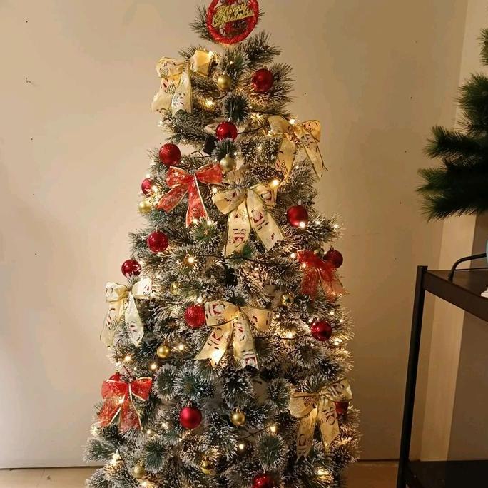 Paket pohon natal jarum salju premium 180cm Natal