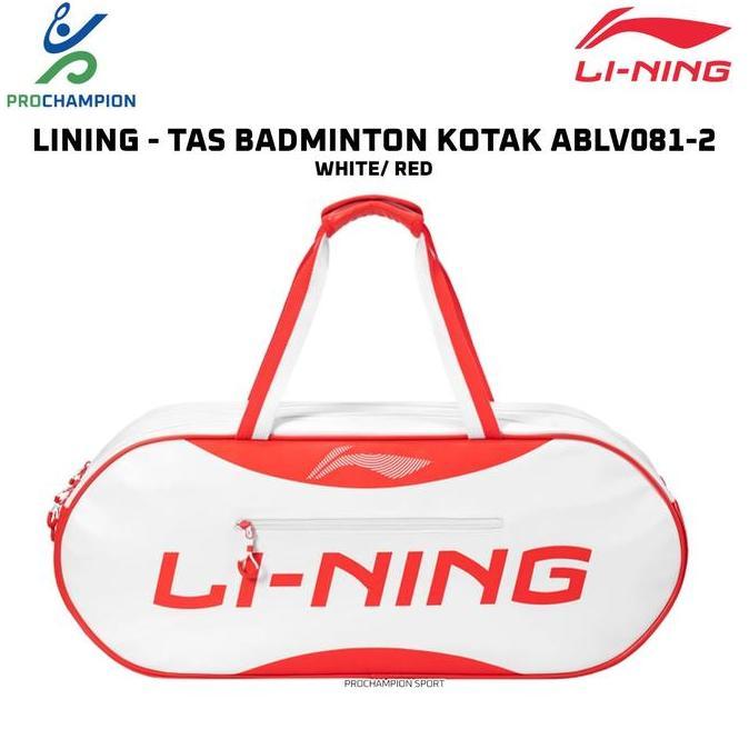 Tas Badminton Kotak LINING ABLV081-2 White Red