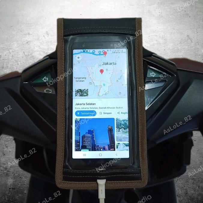 holder hp motor waterproof suport lobang charger