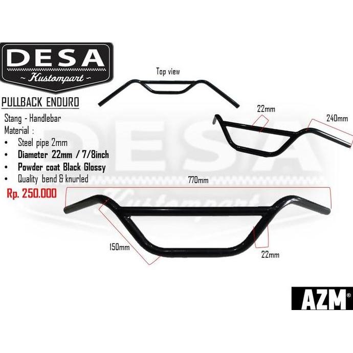 Stang Custom Stang Royal Enfield Stang Benelli PE Stang Pullback Enduro Handlebar Karbon Motorcycle