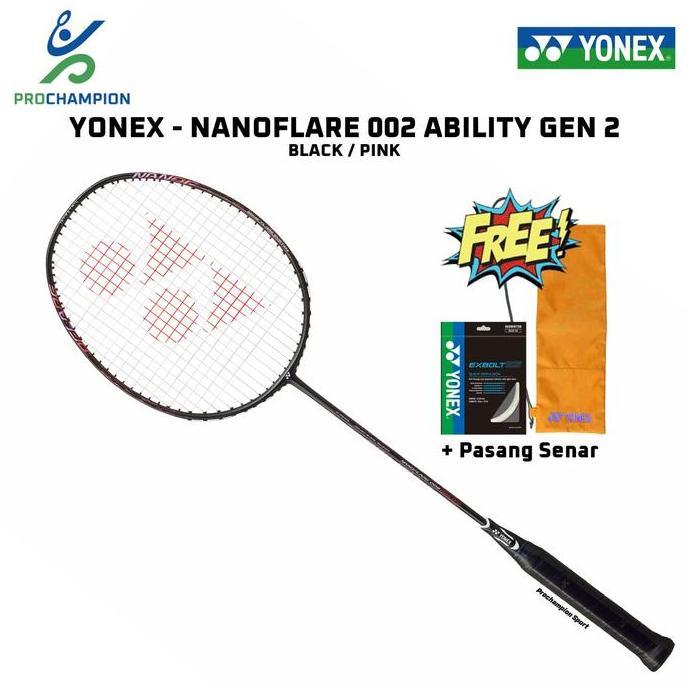 Raket Badminton YONEX Nanoflare 002 Ability Gen 2 Black Pink